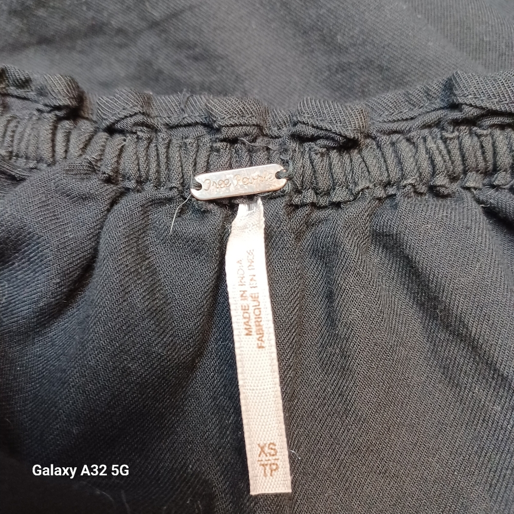 Free People Size XS Embroidered Black Off-Shoulder Dress - Picture 2 of 12